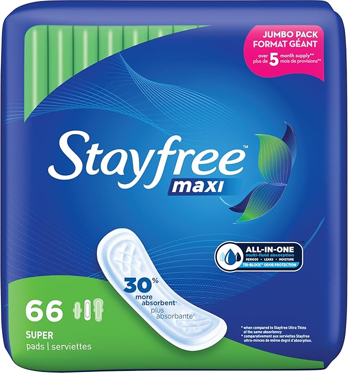 Stayfree Maxi Pads for Women, Super - Image 9