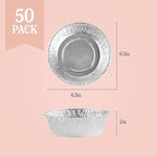 PLASTICPRO 6.5'' Inch Round Tin Foil Pans Disposable Aluminum, Freezer & Oven - Image 5