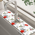 Poppy Wildflower Nightingale Sink Faucet Absorbing Mat Sink Splash Guard Faucet by Unknown