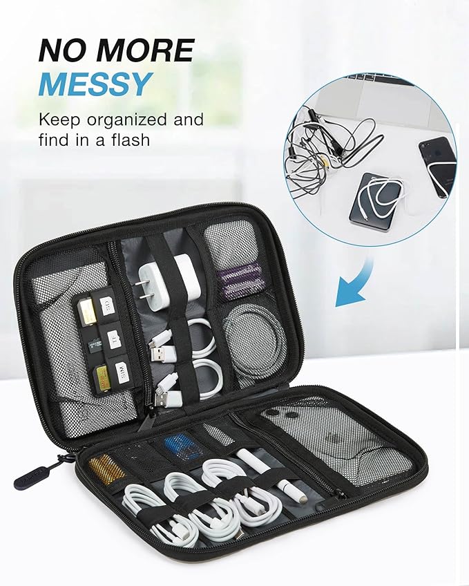 BAGSMART Large Electronics Travel Organizer Case, Tech Accessories Cord Storage - Image 2