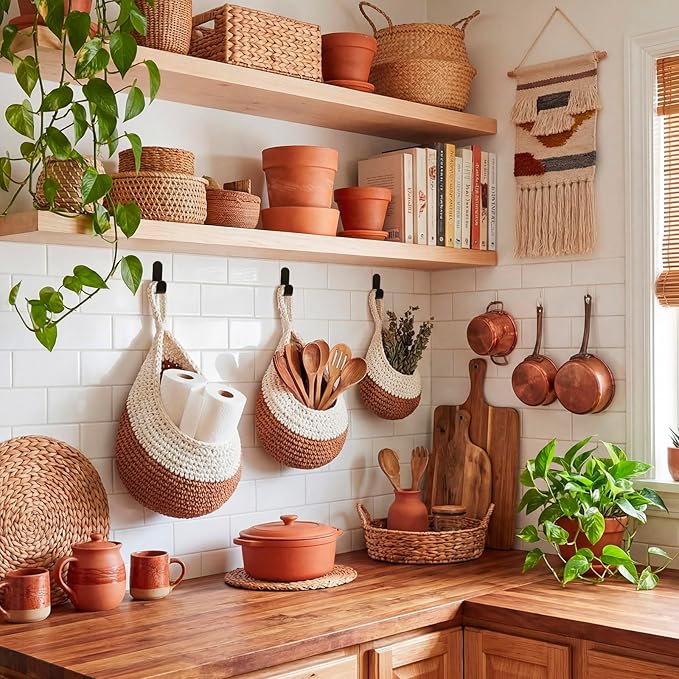 Honeydak Boho Decor Hanging Wall Baskets - Image 6