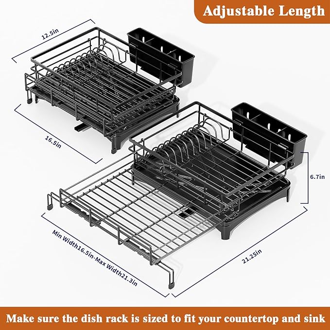 Large Dish Drying Rack, Dish Rack, Dishware Drying, Over Sink & Countertop - Image 6
