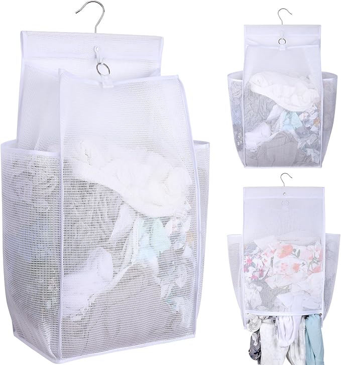 Hanging Collapsible Breathable Mesh Laundry Hamper, 24 x 14.2 x 7.5 in by GUMQDD