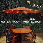 Blissun 9 ft Solar Umbrella with 32 LED Lights for Garden, Deck, Backyard (Rust) - Image 5