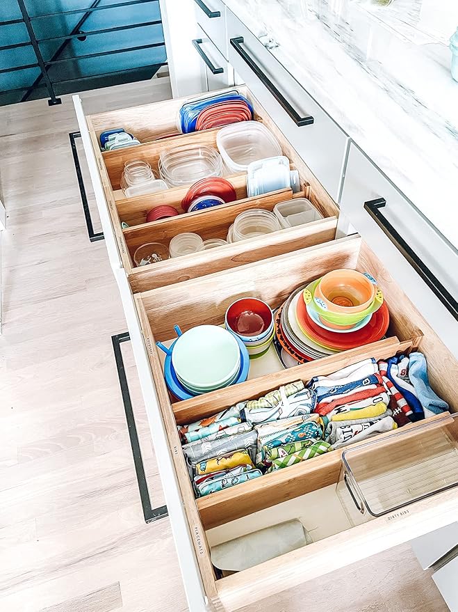 Lipper International 8897 Bamboo Wood Custom Fit Adjustable Deep Kitchen Drawer - Image 15