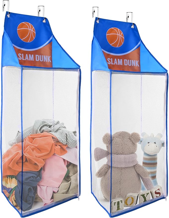 SPINFOX 2 Pack Over the Door Laundry Hamper, Hanging Basketball Laundry Hamper by SPINFOX
