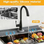 24" Silicone Faucet Mat for Kitchen Sink Released in 2025/12TH, 8° Slope Fast - Image 4