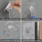 15 pack Large Adhesive Wall Hooks, Damage-Free Waterproof Rustproof 33Ib Max - Image 2