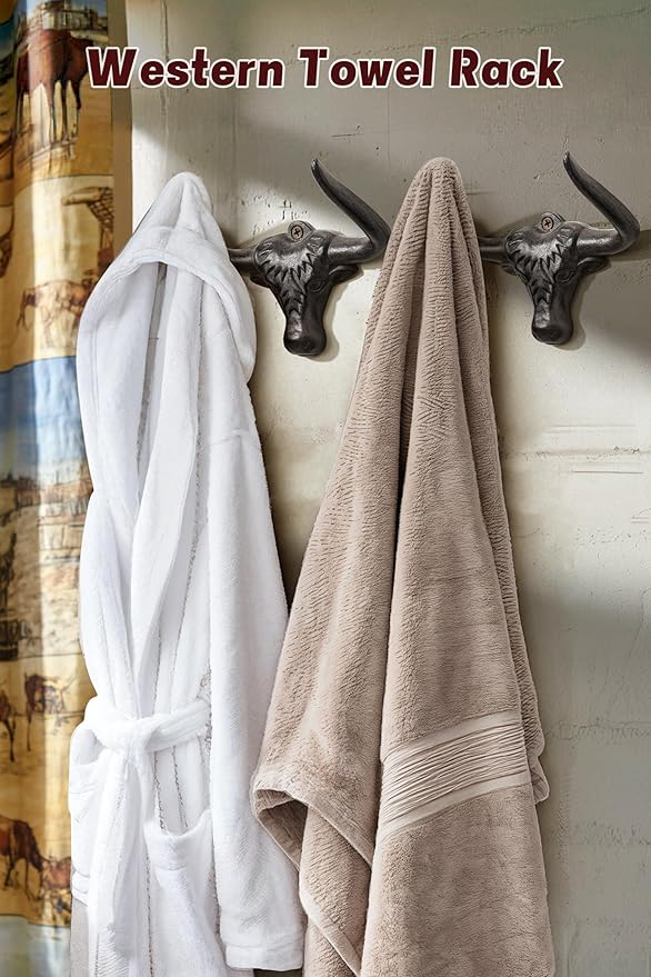 Cast Iron Coat Hooks Wall Mount 2 Pack Outdoor Western Decorative Wall Hooks - Image 7
