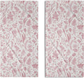 Spring Floral Hand Towels for Bathroom Set of 2 Pink White Flower Leaves by Aytipun
