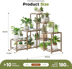 Bamworld Plant Stand Indoor Corner Plant Shelf Outdoor for Multiple Plants Wood Flower Stand Ladder Plant Table for Plant Pots for Window Garden Balcony Living Room - Image 5