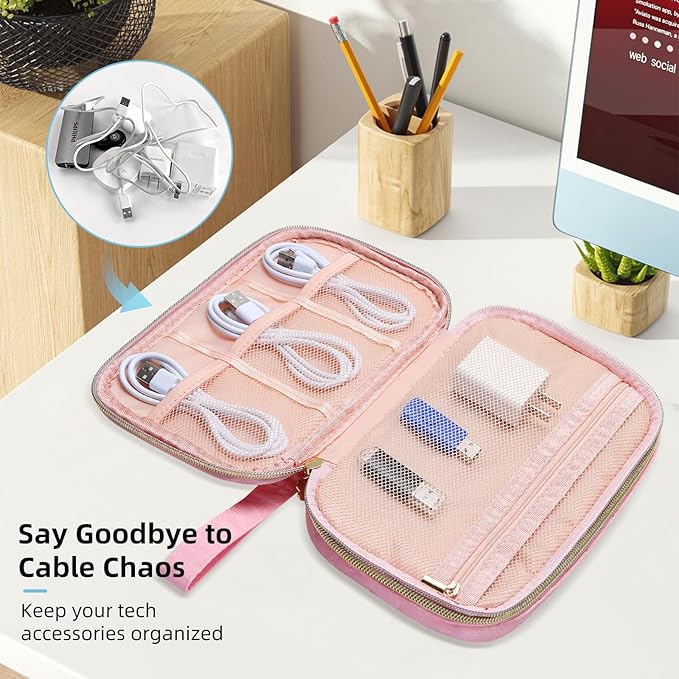 Electronics Organizer Travel Case, Charger Bag Cord Organizer Travel, Compact - Image 5