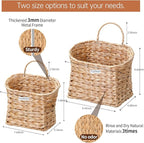 Wicker Hanging Basket, Woven Hanging Wall Basket - Image 4