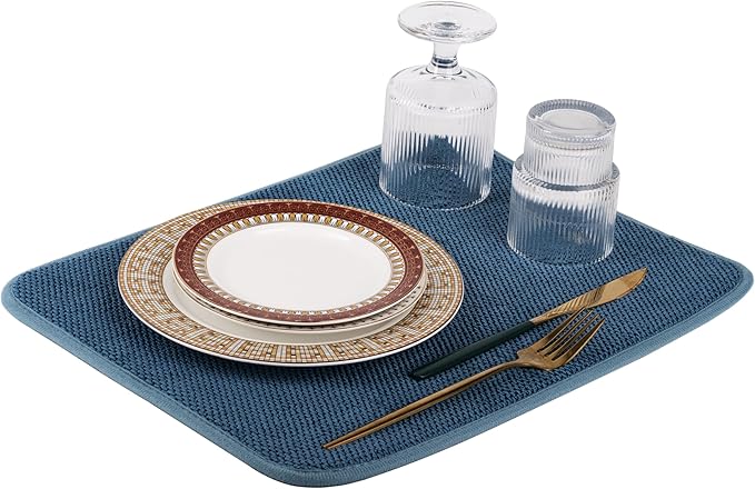 Dish Drying Mat, Microfiber Ultra-Absorbent Kitchen Counter Mat, Ideal Dish - Image 4