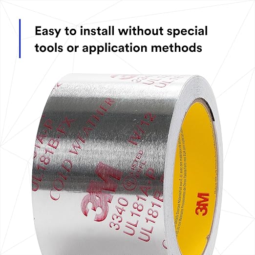 3M Aluminum Foil Tape 3340, 2.5" x 50 yd, 4.0 mil, Sealing and Patching Hot and - Image 5