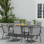 Patio Dining Chairs Set of 6, Outdoor Stackable Dining Chairs High Back, Patio Furniture for Backyard, Porch, Garden, Poolside (Grey) - Image 6