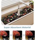 Patterned Sink Faucet Mat Kitchen Splash Guard Super Absorbent Drying Mat - Image 5
