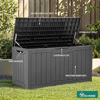 YITAHOME 80 Gallon Outdoor Storage Box, Large Waterproof Resin Deck Box, Indoor Outdoor Lockable Storage Container for Patio, Garden, Cushions, Tools, Equipment (Dark Gray) - Image 3
