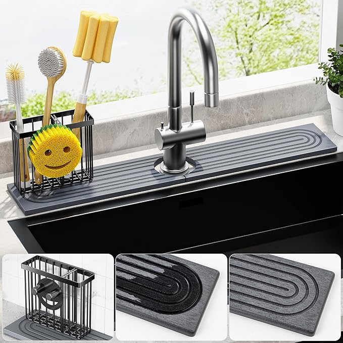 Cisily Diatomite Faucet Mat for Kitchen Sink Protectors by CISILYHOMELIFE