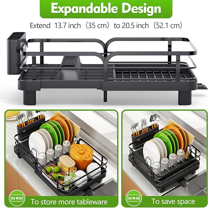 TOOLF Expandable Dish Rack, Dish Drying Rack - Image 2