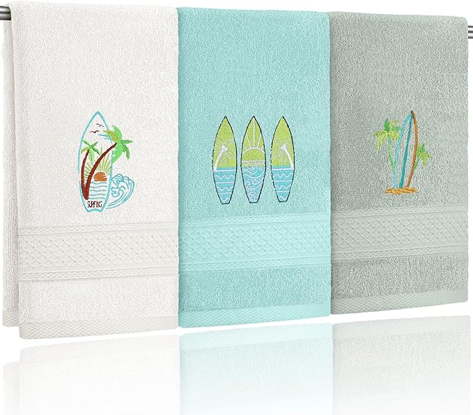 3 Pack Summer Surfboard Hand Towels by Hahafelt