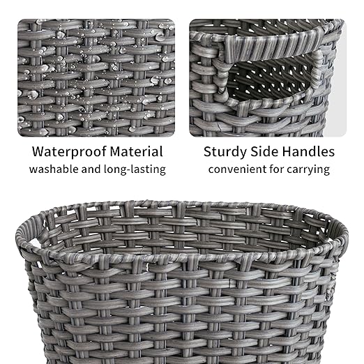 GRANNY SAYS Wicker Bathroom Trash Can, Wicker Waste Basket - Image 5