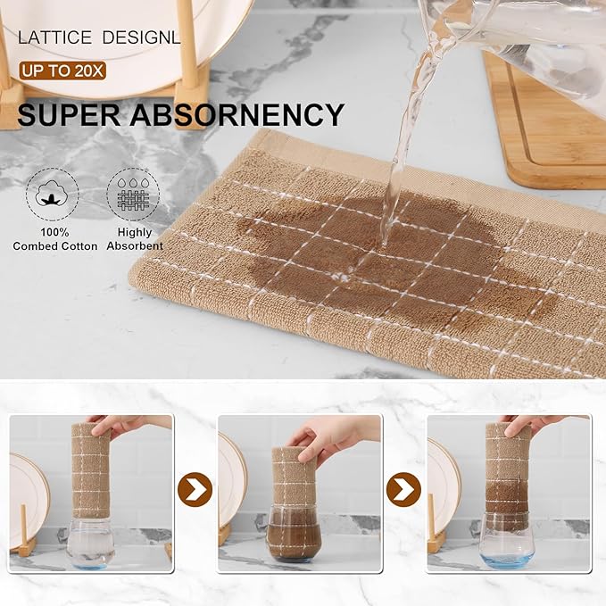 Mordimy 100% Cotton Terry Cloth Kitchen Towels, Super Soft and Absorbent Dish - Image 3
