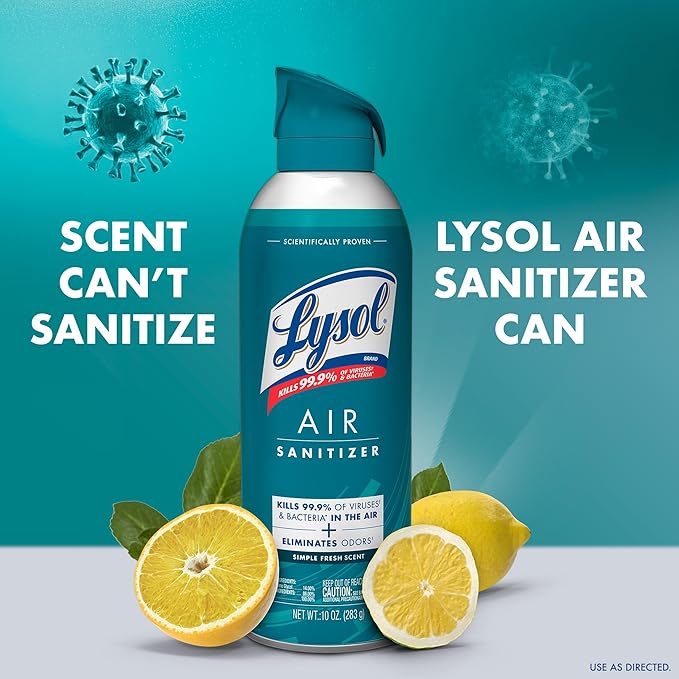 Lysol Air Sanitizer Spray with Bacterial Odor Eliminator - Image 2