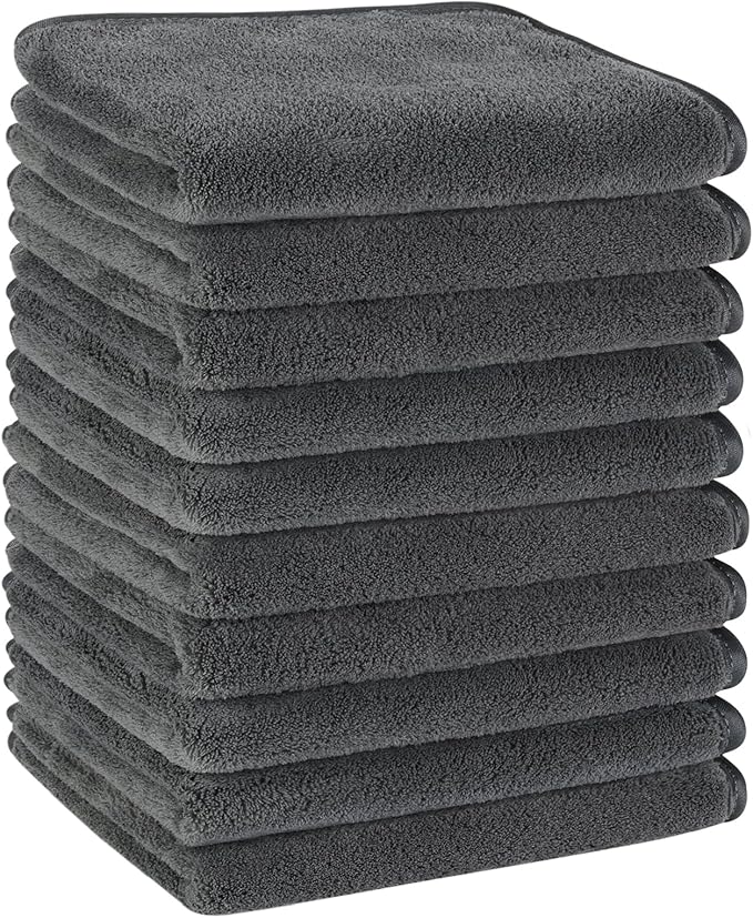 KinHwa Microfiber Hand Towels for Bathroom Soft and Absorbent Face Towels Grey by KinHwa