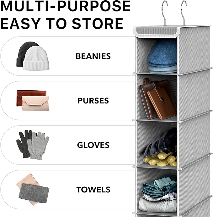 Simple Houseware 2 Pack 10 Shelves Hanging Organizer - Image 6