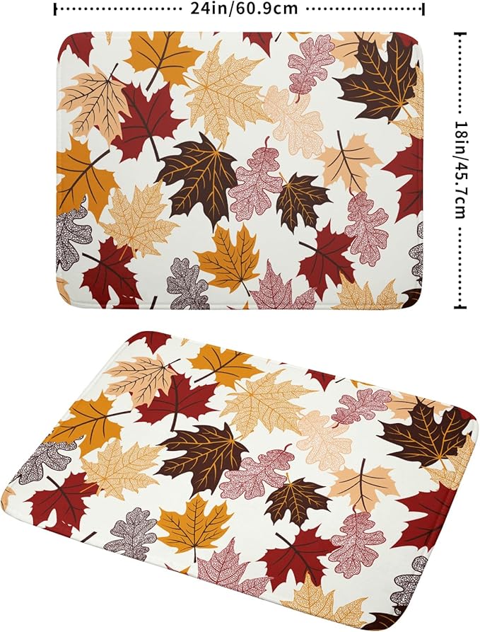 Giwawa Maple Leaf Dish Drying Mat Large 18x24 inches Fall Autumn Colorful - Image 2