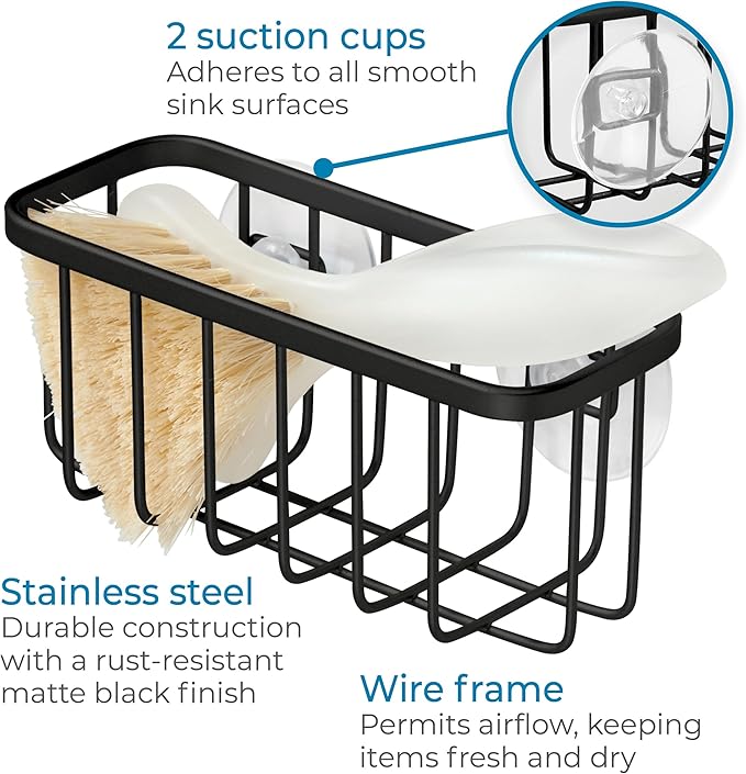 iDesign Stainless Steel Suction Sponge Holder - Image 3