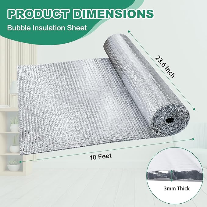 Reflective Bubble Insulation Sheet, Double Side Aluminum Foil Bubble Shield - Image 5