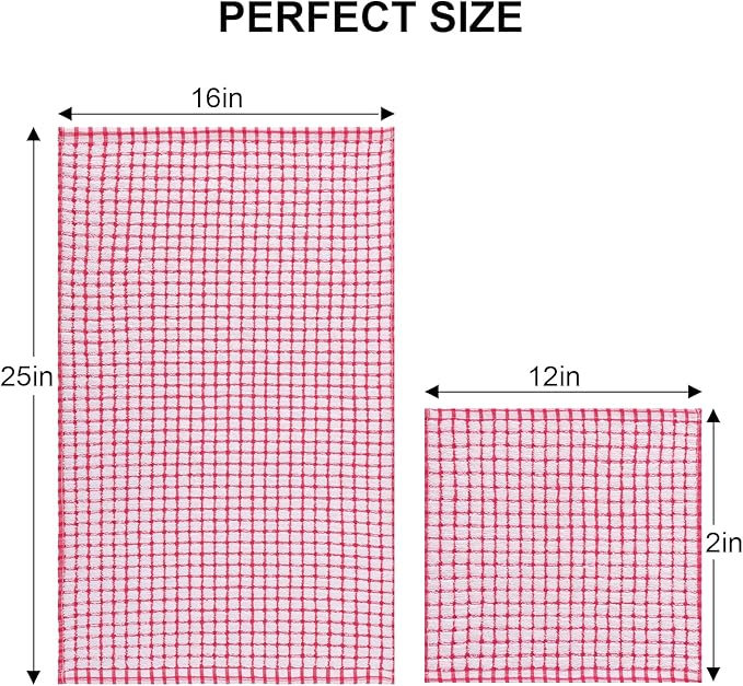 Kitinjoy Cotton 12 Pack Kitchen Towels and Dishcloths Sets, 16 x 25 Inch & 12 X - Image 6