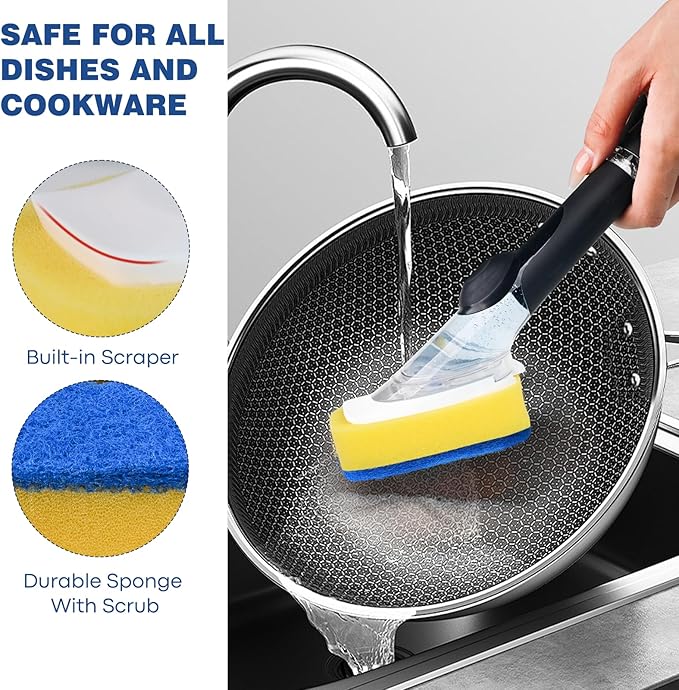 Sponge Brush Refills for OXO Dish Brush, 8 Pack Soap Dispensing Dish Refills - Image 5