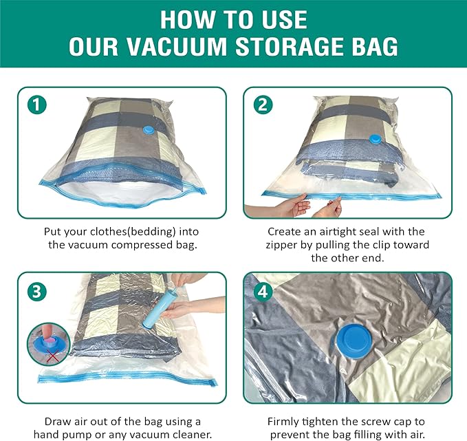 Cozy Essential Vacuum Storage Bags, Compression Space Saver Bags - Image 6