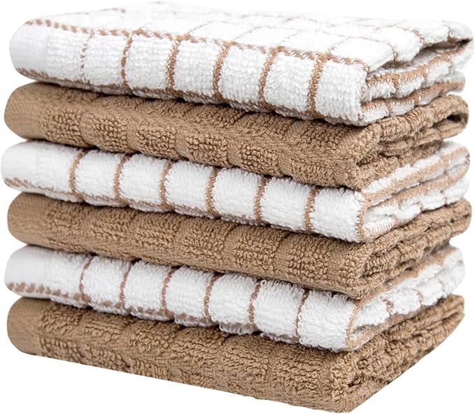 Bumble Premium Cotton Dish Cloths 12" x 12"| Tan Design | 405 GSM | Highly - Image 5