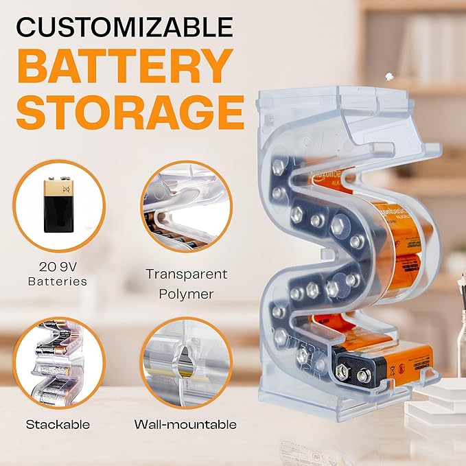 Battery Ladder™ for 9V Batteries | Vertical Storage Case & Dispenser | - Image 4