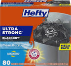 Hefty Ultra Strong Trash Bags, Break Resistant Drawstring Enclosure, Continuous by Hefty