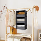 3-Shelf Hanging Closet Organizer and Storage, Foldable Hanging Closet Shelves - Image 2