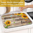 Sunflower Floral Dish Drying Mat - Image 7