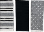 Black White Kitchen Hand Dish Towels: Oversized 28" x 16", 100% Cotton Cloth - Image 8