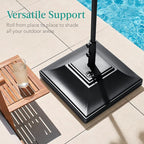 Best Choice Products Fillable Mobile Umbrella Base, Heavy Duty Base, Square Tiered Market Stand for Patio, Deck, Outdoor w/ 4 Wheels, 2 Locks, 2 Knobs, 120lb Capacity - Black - Image 5