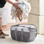 TECHMILLY Collapsible Laundry Basket, Foldable Tear Proof Mesh Pop Up Hamper - Image 2