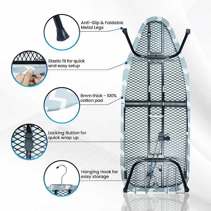 Metal Mesh Panel Tabletop Ironing Board | Foldable Iron Board | Heavy Duty - Image 4