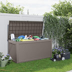 ROJIK Outdoor Storage Housing Deck Box,Waterproof Patio Furniture, Garden Tools, Cushions, Pool Accessories Storage Bench with Lockable Lid and Side Handles (Grey,320 Gallon) - Image 7