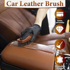 5 PCS Leather Brush Car Detailing, Horsehair Brush Shine Kit, Car Interior - Image 5