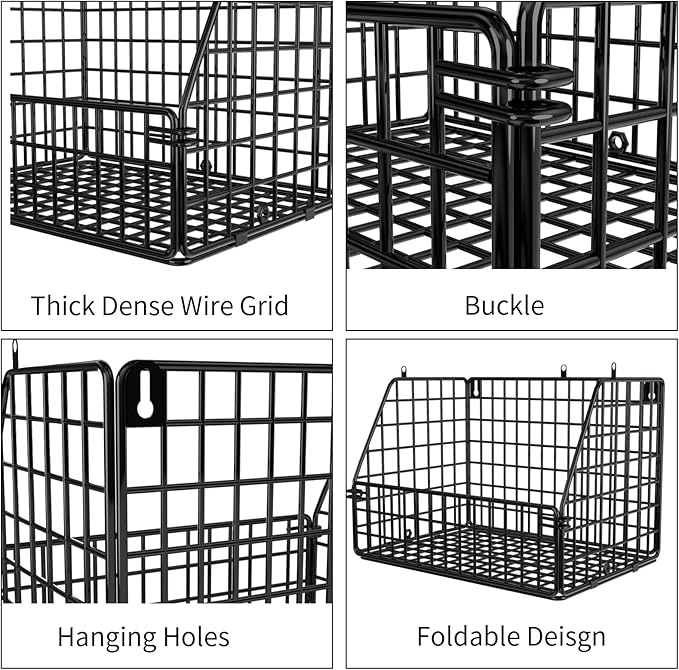 Stackable Wire Storage Baskets for Kitchen Closet Pantry, Hanging Closet - Image 6