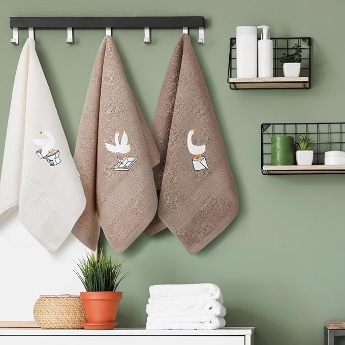 3 Pcs Silly Goose Hand Towels Decorative Silly Goose Bathroom Decor Geese Gifts - Image 5