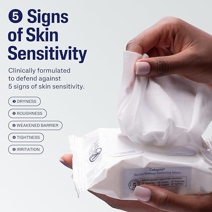 Cetaphil Gentle Makeup Removing Face Wipes, Daily Cleansing Facial Towelettes - Image 2